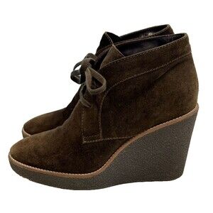 Aquatalia Women’s Vianna Olive Suede Wedge Chukka Boots Size US 8.5